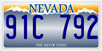 NV license plate 91C792