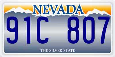 NV license plate 91C807