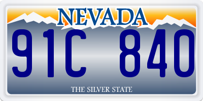 NV license plate 91C840