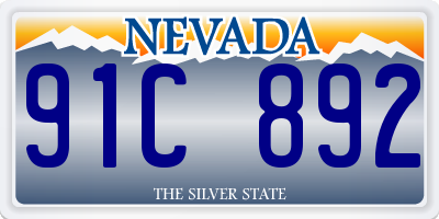 NV license plate 91C892