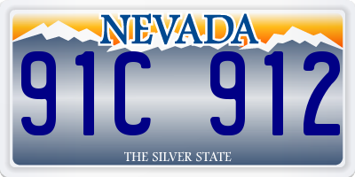 NV license plate 91C912