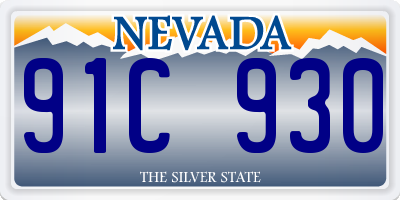NV license plate 91C930