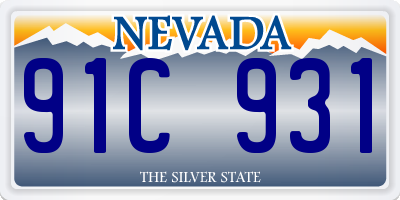 NV license plate 91C931