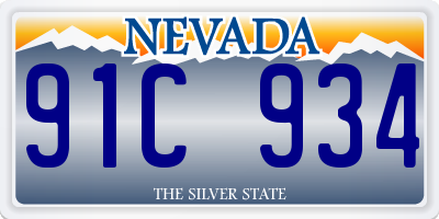 NV license plate 91C934