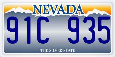 NV license plate 91C935