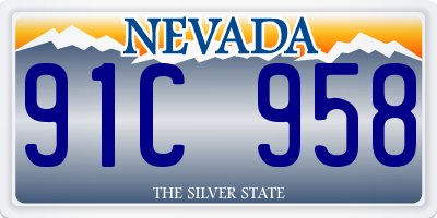 NV license plate 91C958