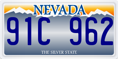 NV license plate 91C962