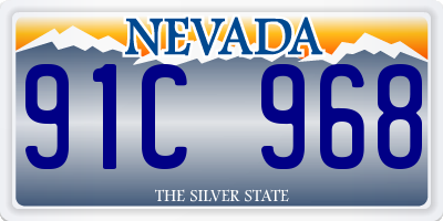 NV license plate 91C968
