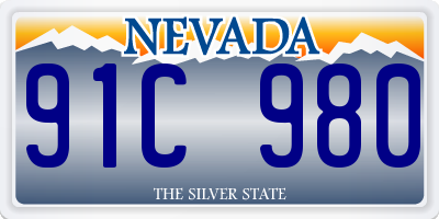 NV license plate 91C980