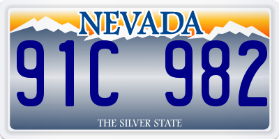 NV license plate 91C982