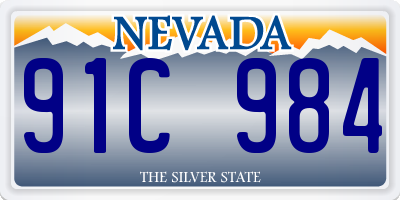 NV license plate 91C984