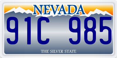 NV license plate 91C985