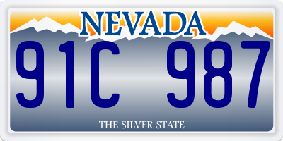 NV license plate 91C987