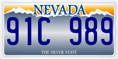 NV license plate 91C989