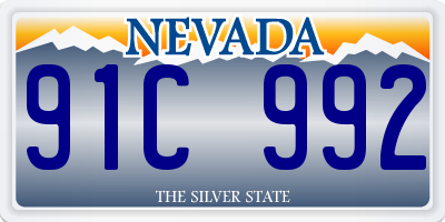 NV license plate 91C992