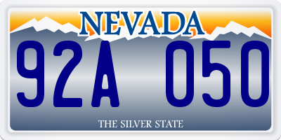 NV license plate 92A050