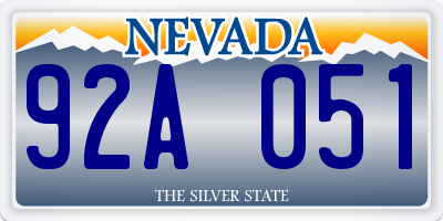 NV license plate 92A051