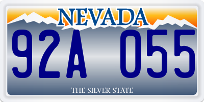 NV license plate 92A055