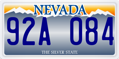 NV license plate 92A084