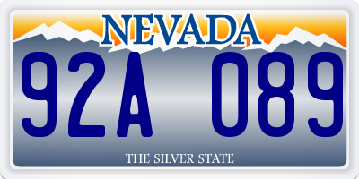 NV license plate 92A089