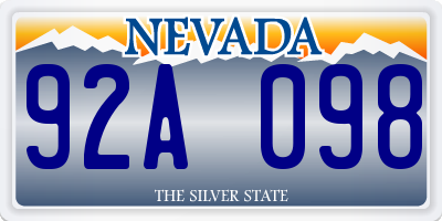 NV license plate 92A098