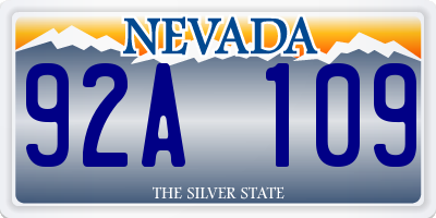 NV license plate 92A109