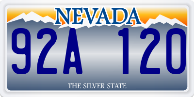 NV license plate 92A120