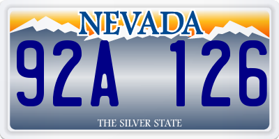 NV license plate 92A126