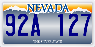 NV license plate 92A127