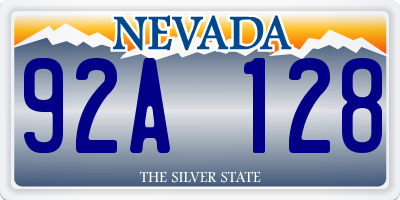 NV license plate 92A128