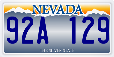 NV license plate 92A129
