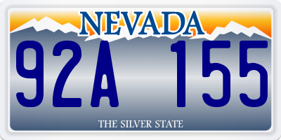 NV license plate 92A155