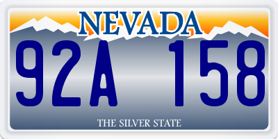 NV license plate 92A158