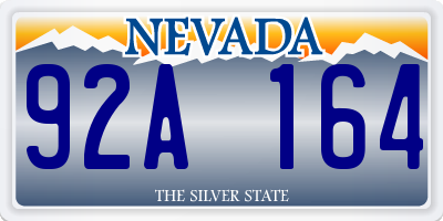 NV license plate 92A164