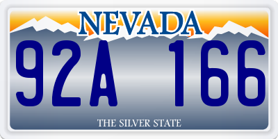 NV license plate 92A166