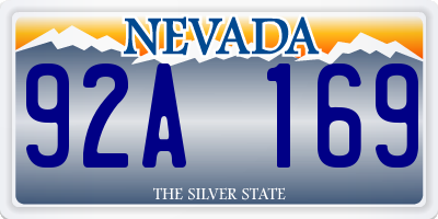 NV license plate 92A169