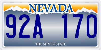 NV license plate 92A170