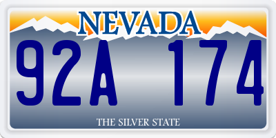 NV license plate 92A174