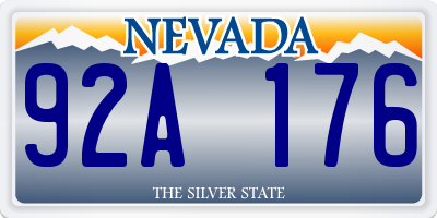 NV license plate 92A176