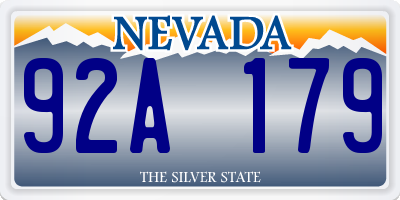 NV license plate 92A179