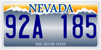 NV license plate 92A185
