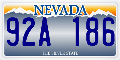 NV license plate 92A186
