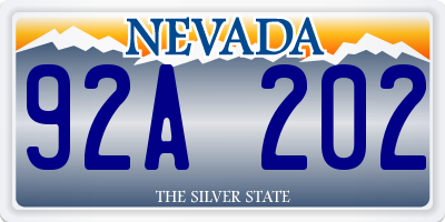 NV license plate 92A202