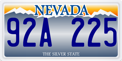 NV license plate 92A225