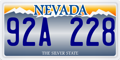 NV license plate 92A228