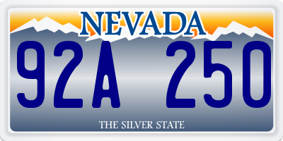 NV license plate 92A250