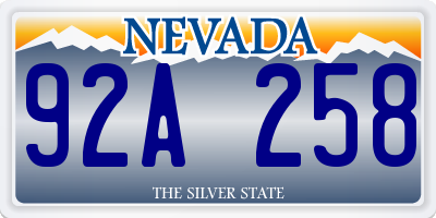 NV license plate 92A258