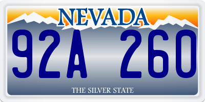 NV license plate 92A260