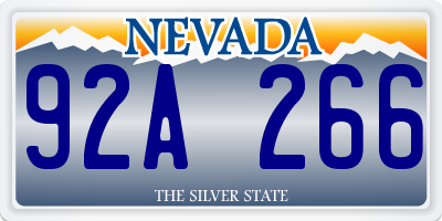 NV license plate 92A266