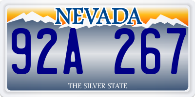 NV license plate 92A267